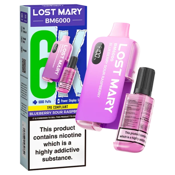 Blueberry Sour Raspberry Lost Mary BM6000 Big Puff Vape