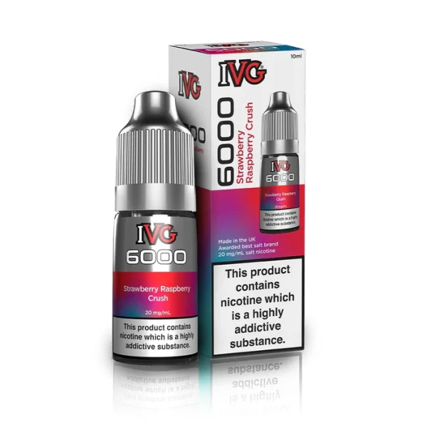 IVG 6000 Nic Salt - Strawberry Raspberry Crush 10ml E-liquid