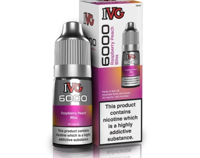 Liquido IVG 6000 Nic Salt - Raspberry Peach Bliss 10ml
